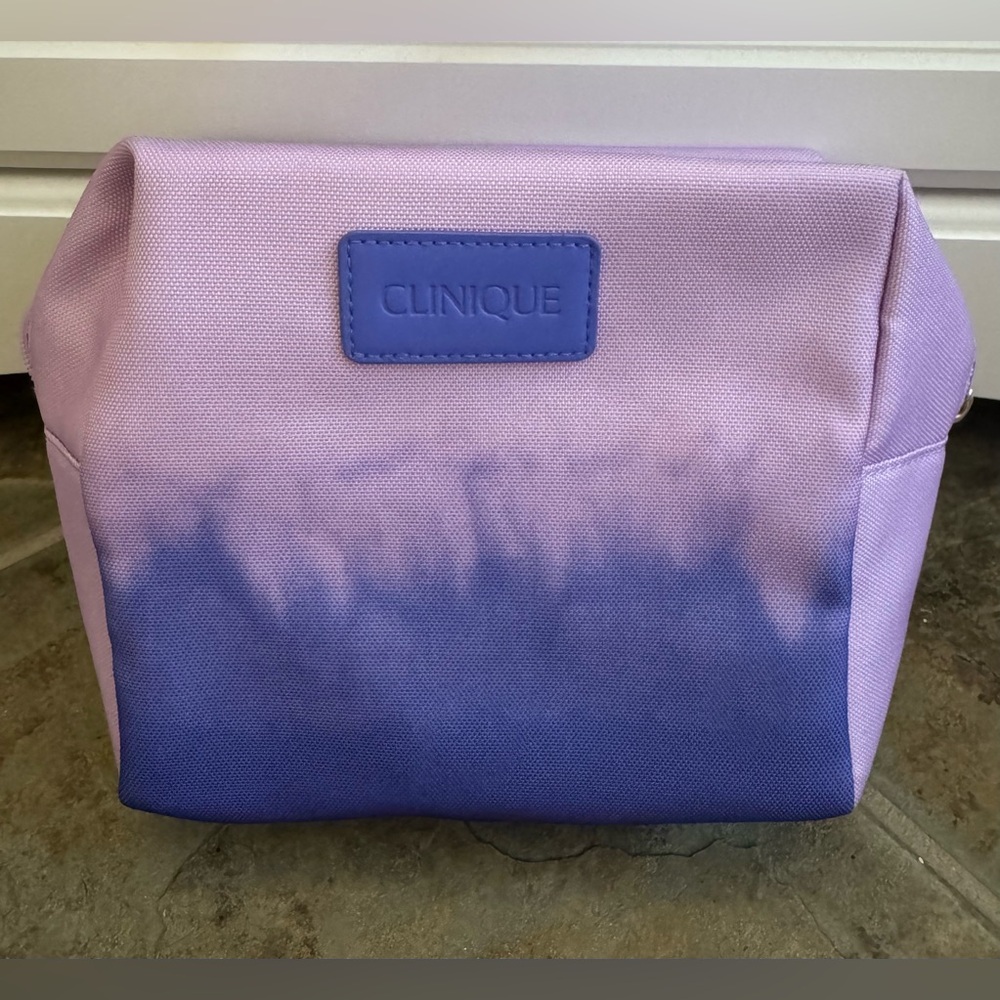 Clinique Purple Cosmetic Bag Sleek Minimalist Design